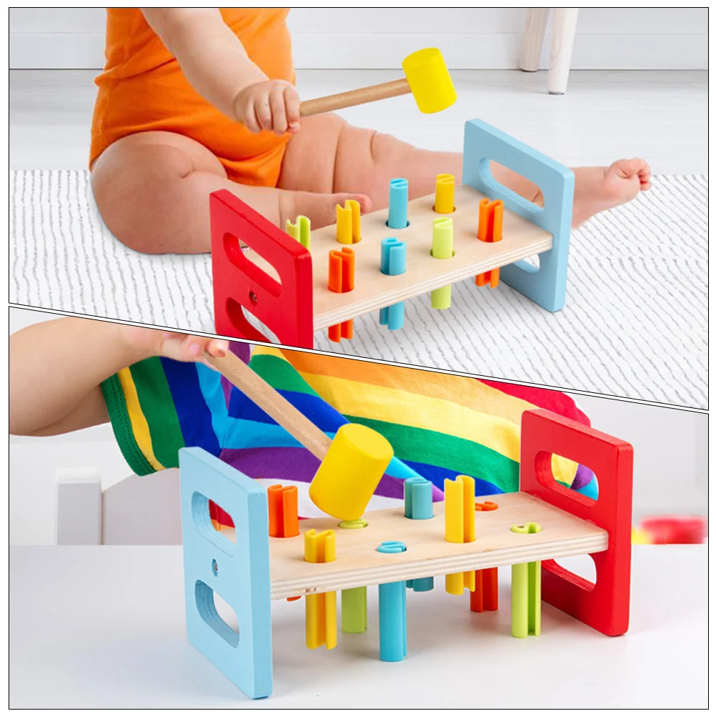 1 مجموعة أطفال اجتز مطرقة خشبية اللعب التعليمية المبكرة الضرب الخلد لعبة الأطفال التدريب التنمية المعرفية قصف #6