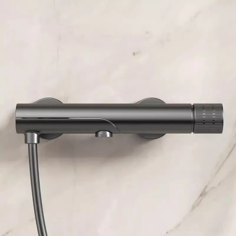 حوض الاستحمام دش مجموعة الساخنة والباردة رمادي الحمام دش صنبور الكروم الحمام طوي دش صنبور مجموعة مع شريط منزلق النحاس #5