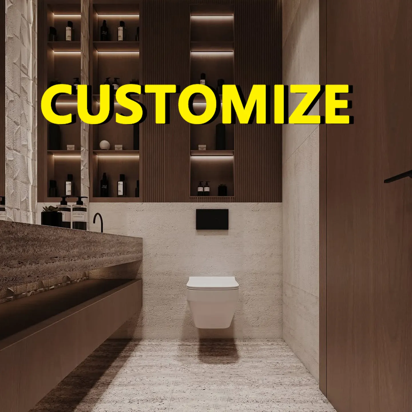 Any Size Custom Commercial Hotel Natural Marble Sink Seamless Durable Basin Stain Resistant Waterproof Multi Stone Opts Bathroom