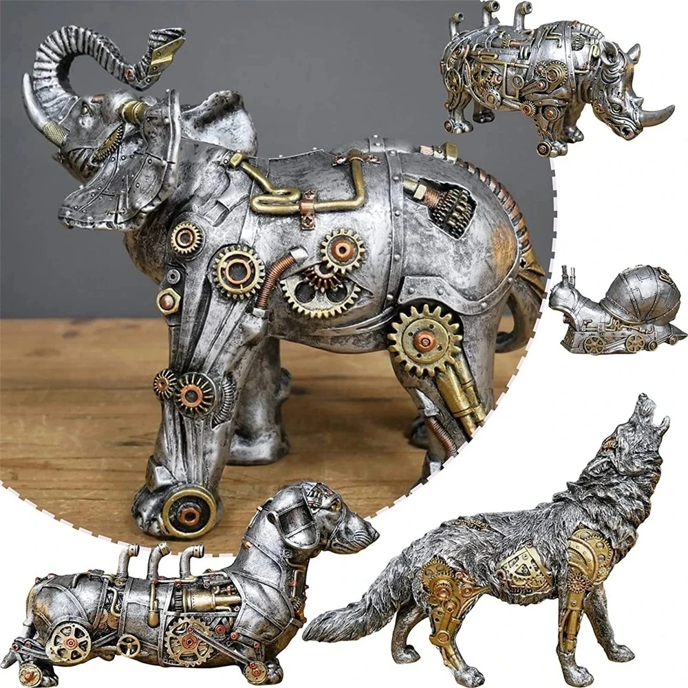 

Steampunks Style Animal Sculpture Mechanical Animal Ornament Decoration Heavy Industry Decoration Resin Mechanical Decoration