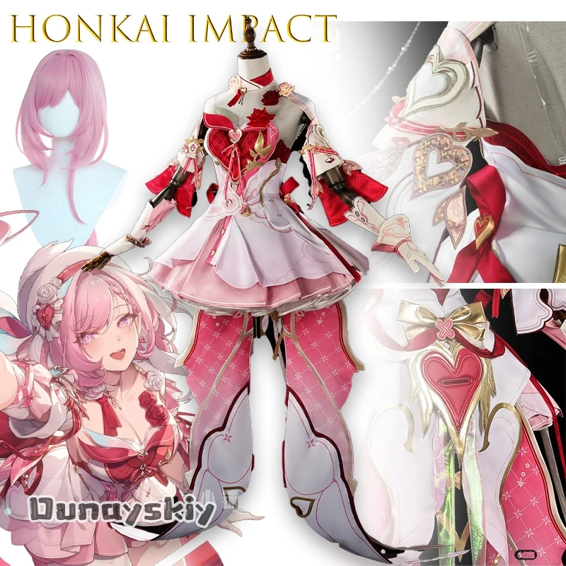 BGame Elysia لـ Honkai Impact 3 أزياء تنكرية {Dunayskiy States} Love Messenger Elysia فستان مثير أزياء الهالوين للهالوين