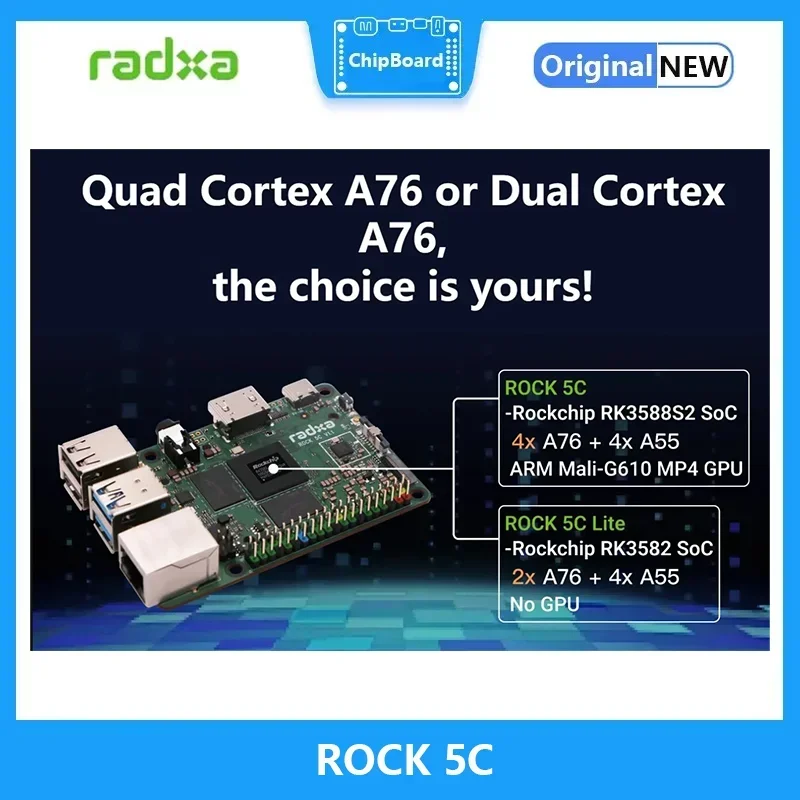 Radxa ROCK 5C RK3588S2 Wifi6 dan BT5 Performa Tinggi Sebagai gantinya Raspberry Pi