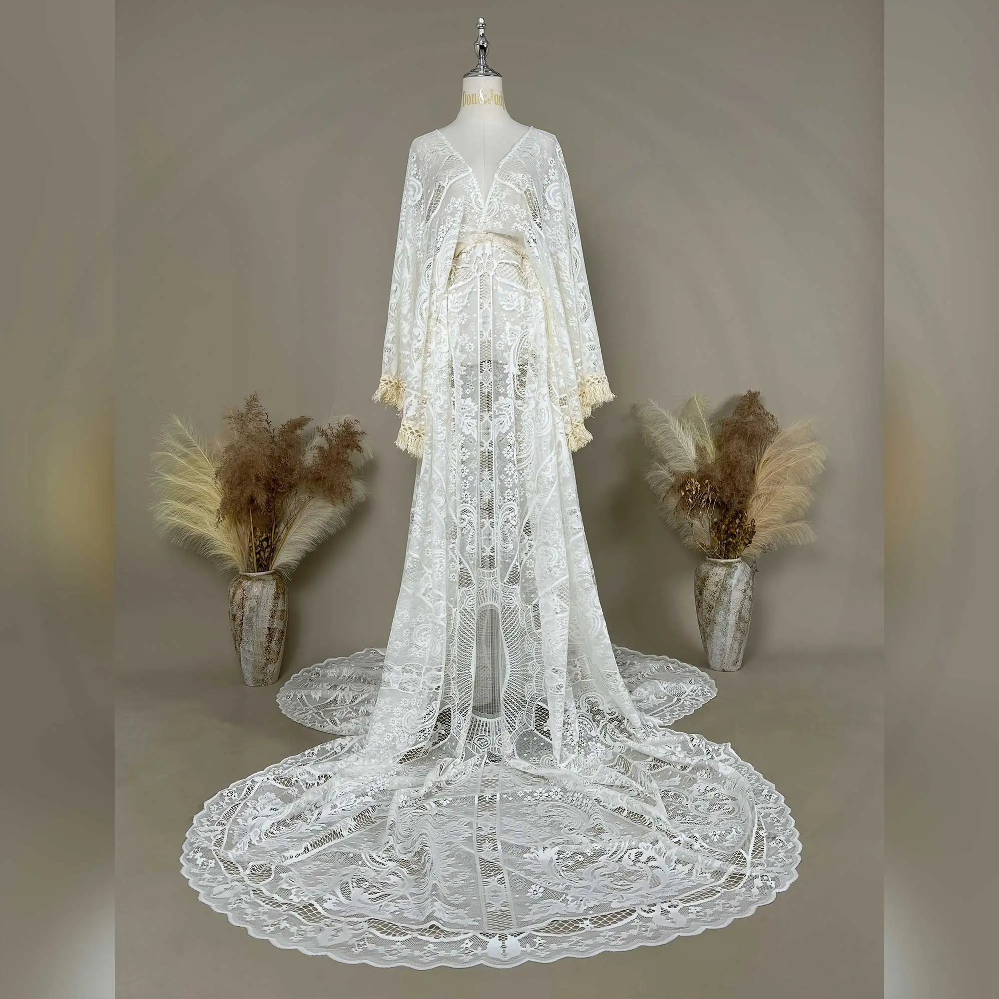 Don&Judy Long Train Maternity Photo Shoot Maxi Gown Dress Evening Party  Costume Boho Beige Dresses for Pregnant Woman Props - AliExpress 1501