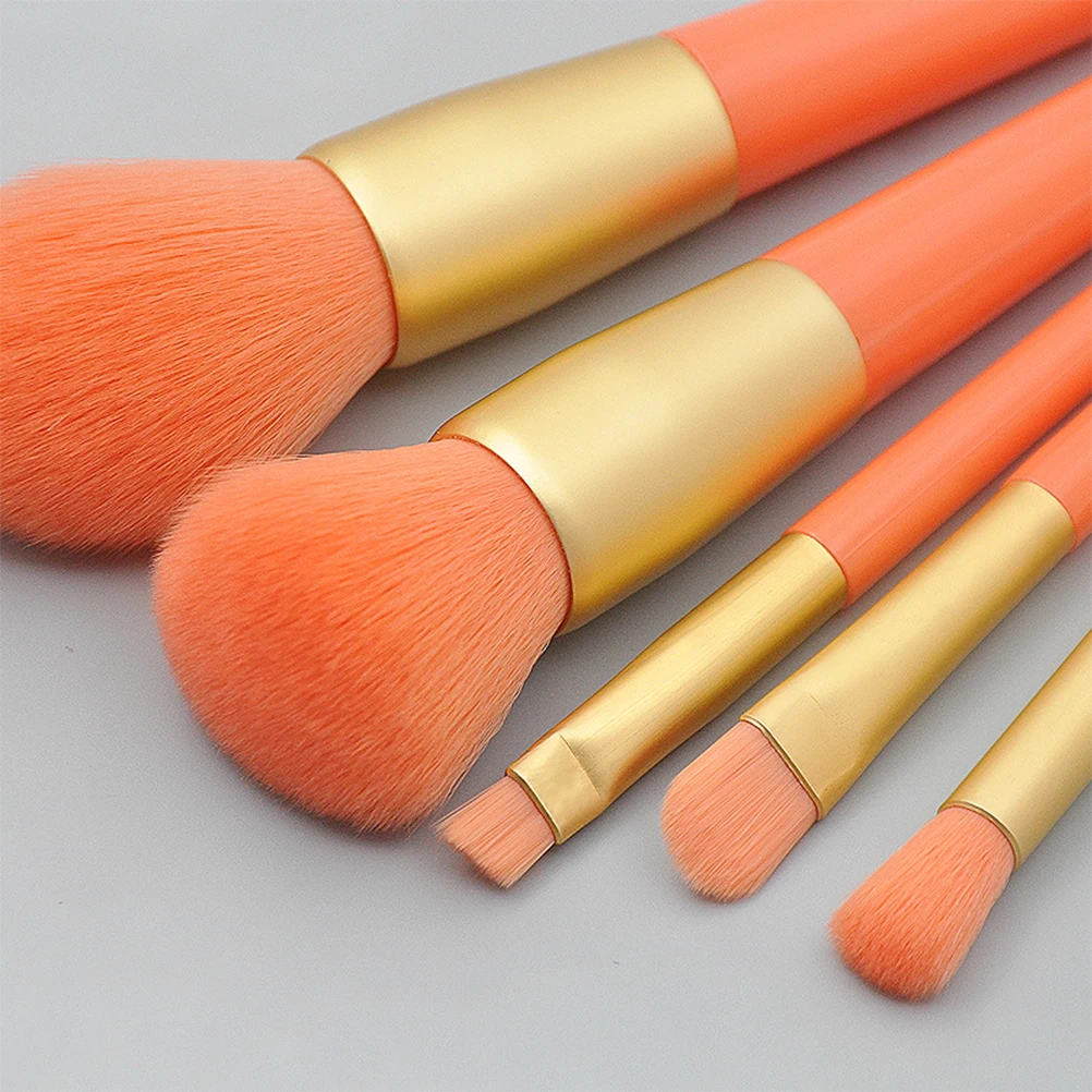 5 Stück in 1 Set Orange Professionelles Haar-Make-up-Set Tragbares Kegelform-Make-up-Werkzeug-Set mit Kunststoffgriff