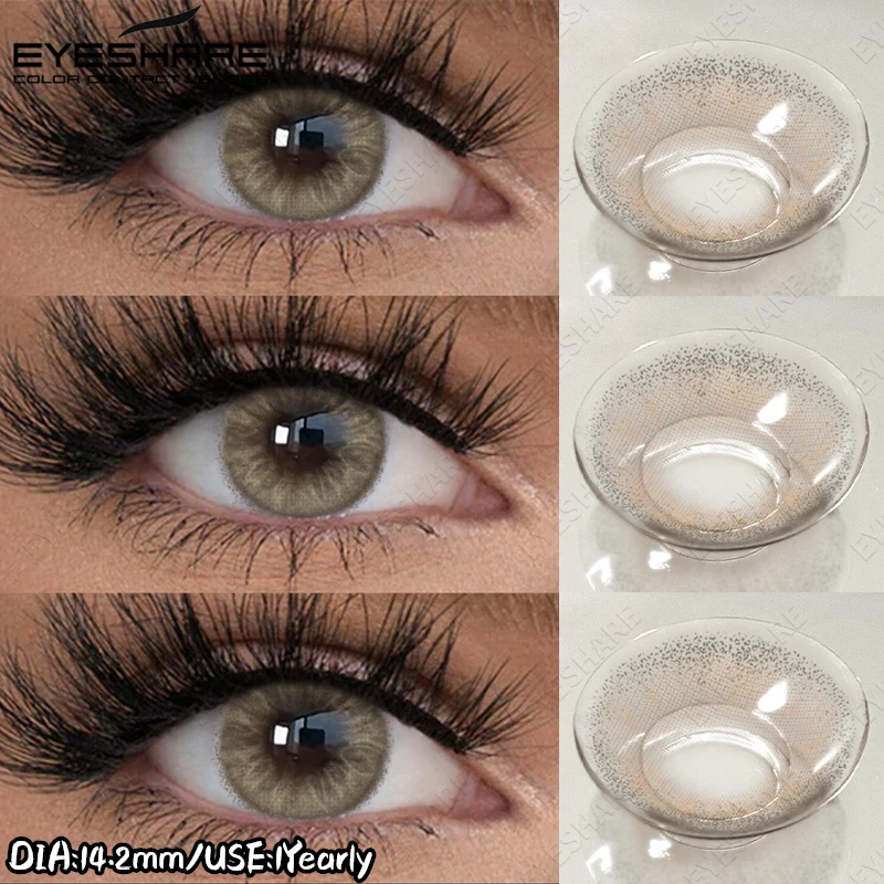 EYESHARE Natürliche Farbige Kontaktlinsen Braune Augenlinsen Graue Schöne Pupillen Blaue Augenlinsen Jährliche Grüne Schönheits-Make-up-Linsen – Detail 5