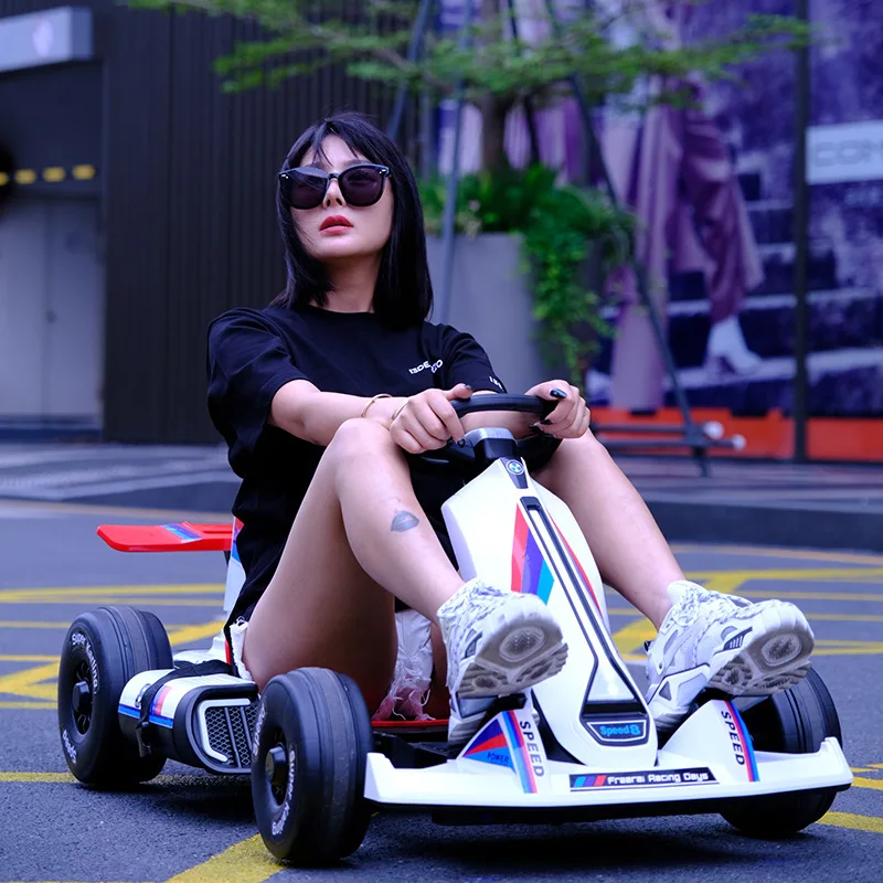 Go-karts children's electric toy cars can be shared and rented in the remote control square for adults, boys and girls, racing