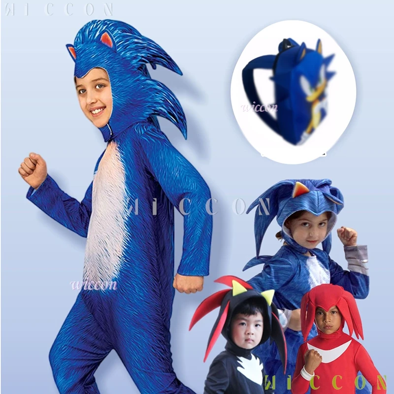 Костюм ежа с тенями для мальчиков и девочек, детский костюм для выступлений, персонажи, косплей, костюм на Хэллоуин из фильма, детский костюм Соника