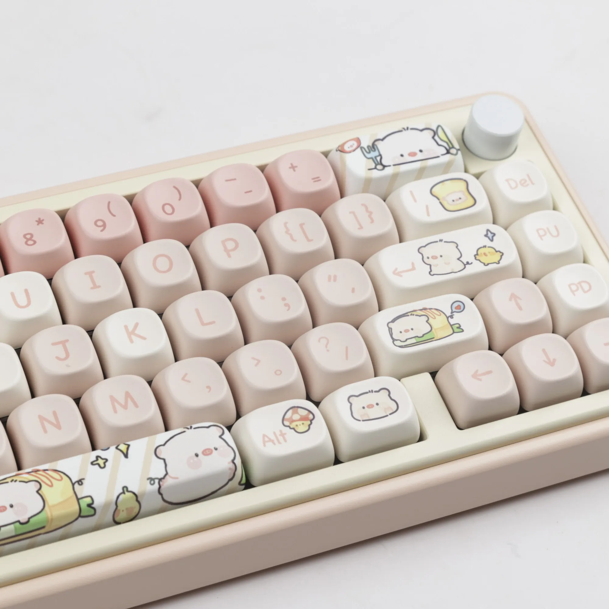 MOA Pink Keycaps PBT Dye-Sub Keycap Anime Theme For Mechanical Keyboard wooting GMK87 6.25u 7u Spacebar ISO Enter Custom Keycap