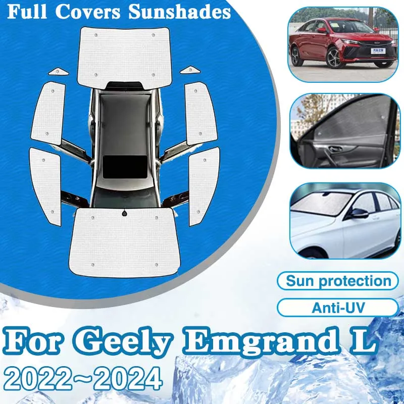 

For Geely Emgrand L 2022 2023 2024 Car Window Visor Windshields Anti-UV Sun Protection Sunshades Parasol Car Sticker Accessories