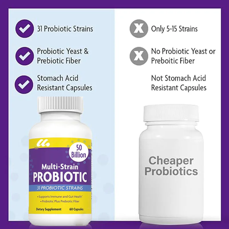 Multi strain probiotics for men and women - probiotic supplements - intestinal health, immune support, digestion