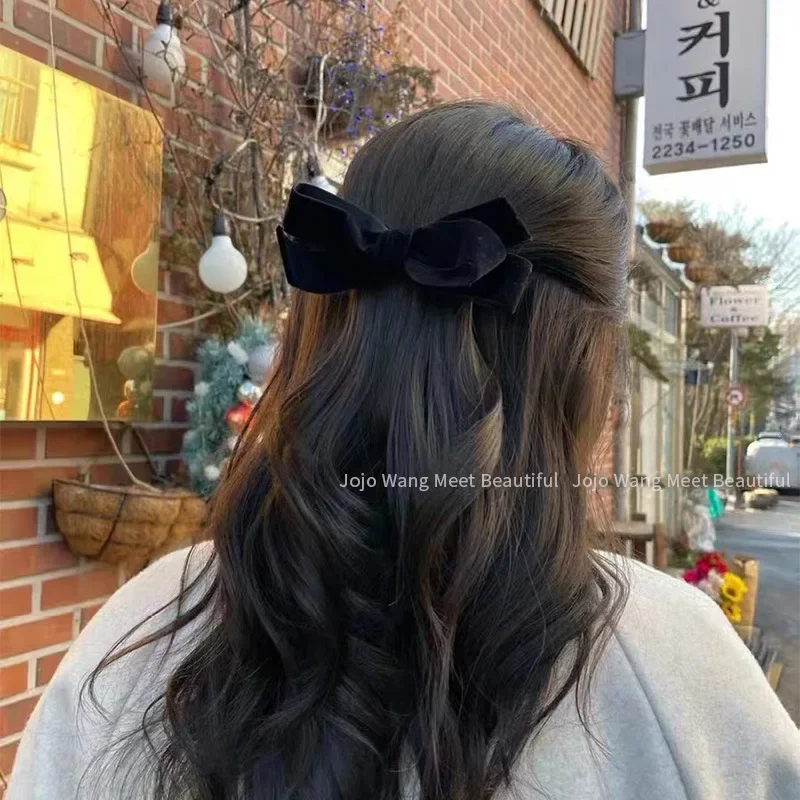 Hair accessories for women girl pin clip korean bow vintage trendy leading fashion korean adults kpop Gift new Ribbon barrette