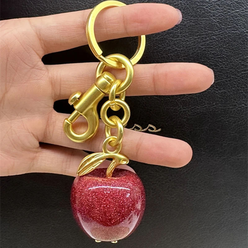 Cute Cherry Decorative Pendant For Coach Handbag Shoulder Bags Red Apple Pendant Keychain Charm Festive Christmas Gift