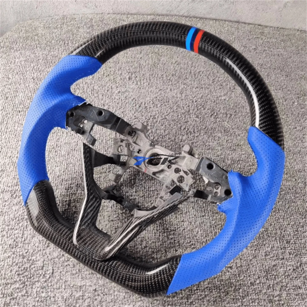 

Carbon Fiber blue leather Red Stripe Steering Wheel For Honda Accord 2018 2019 2020 2021 2022 2023