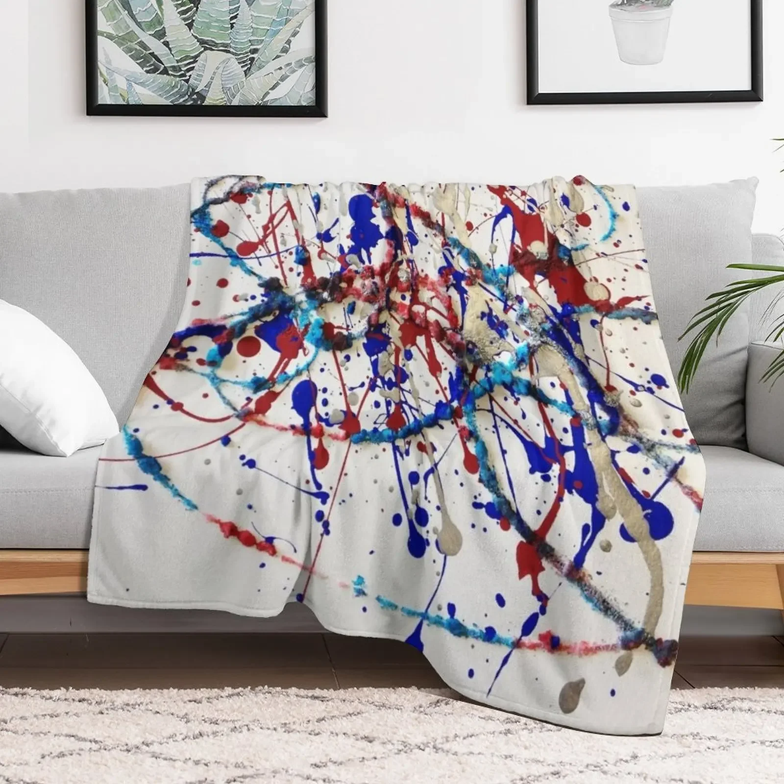 Abstract Jackson Pollock Painting Original Art Throw Blanket Thins Hairys Bed linens funny gift Blankets