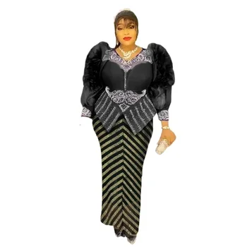 שמלות ערב לנשים בתוספת גודל אפריקאי יוקרה אפקן שמלת חג המולד אלגנטי חג המולד שמלת כלה ארוכה אנקרה נשים בגדים