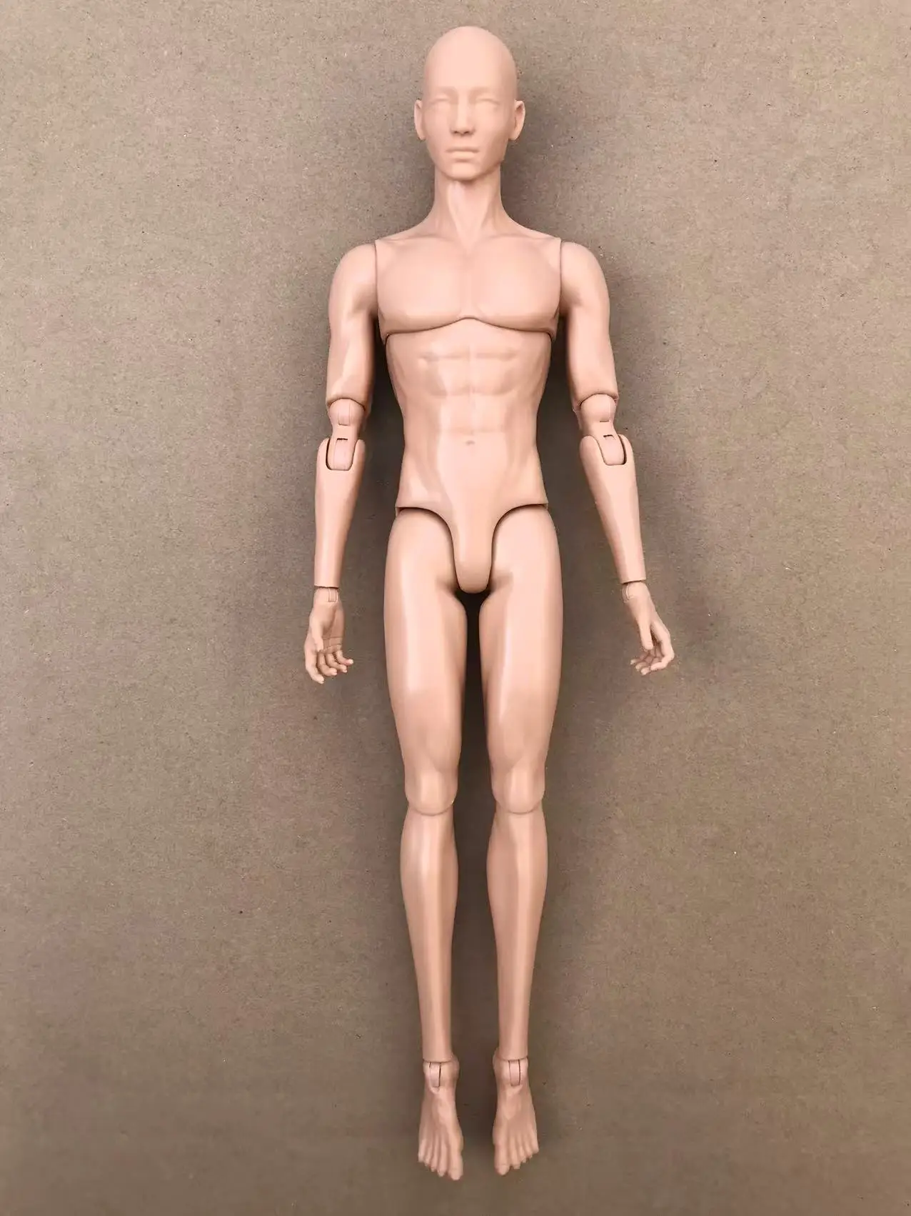 YUNYI Male Doll Body 18 Joints Movable Doll Figure 1/6 Muscle Male Doll Beige Skin Body Gift Toys