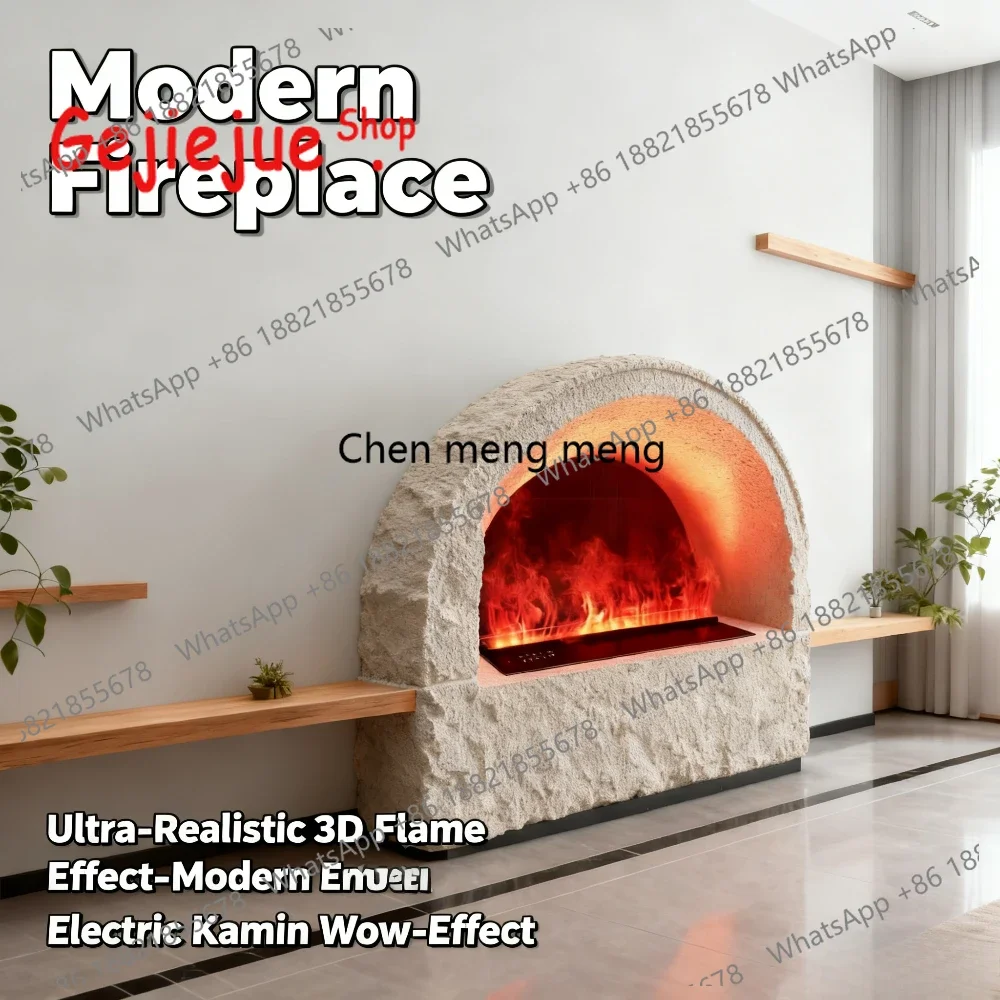D182Smart Home Tuya App Control 3D Atomized Fireplace,Popular German Wasserdampf Kamin - Realistic Flame,Cozy Ambiance