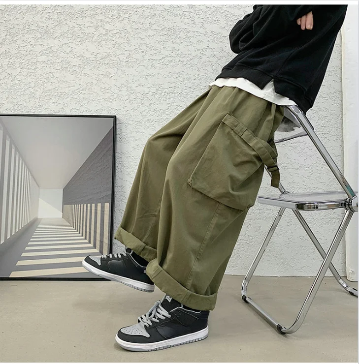 Men Cargo Pants Streetwear Hip Hop Casual Pants Oversized Overalls Cotton Trousers Harajuku Big Pocket Men Women Pants Fashion