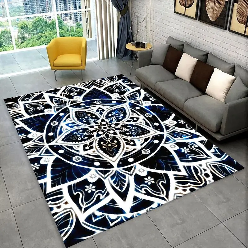Bohemia Mandala Datura Yoga Flower Large Area Rug Non-slip Carpet for Bedroom Living Room Sofa Doormat Home Decor Floor Mat