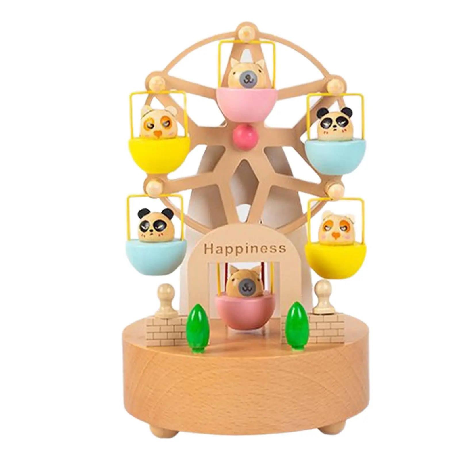 Wheel Musical Boxes Rotating Swing Animals Wind Up Mechanical Music Box for