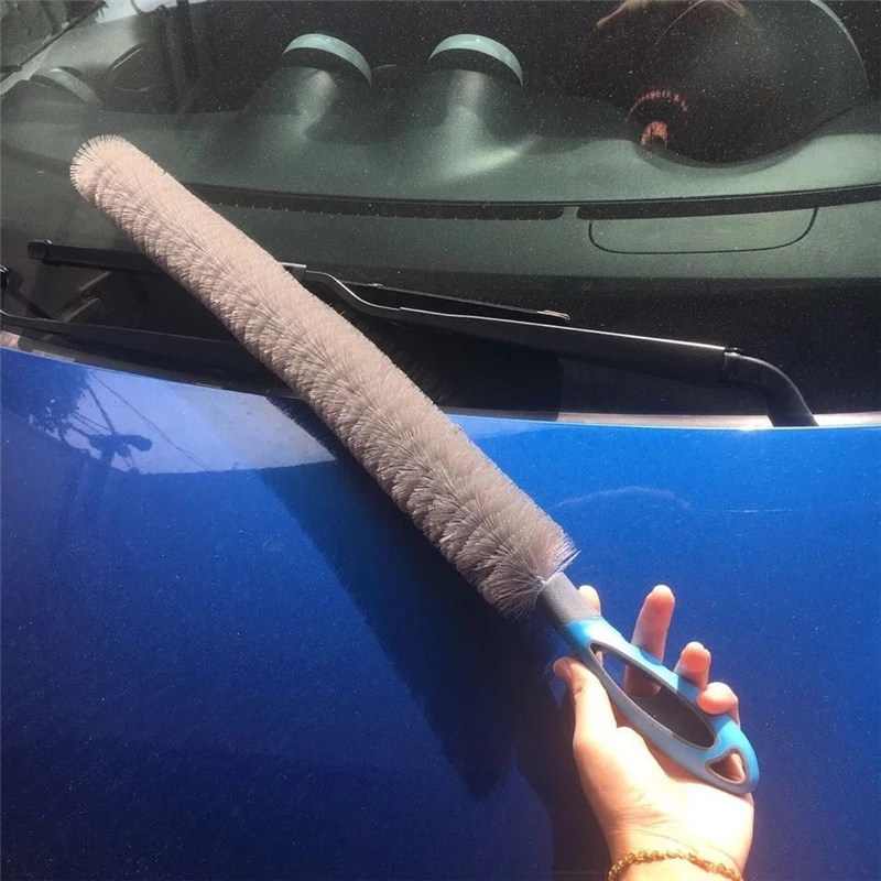 Lengthen 60cm car engine Bendable Detailing wash brush Not scratched tire 3cm long Soft Bristle  For Lexus  Audi BMW car