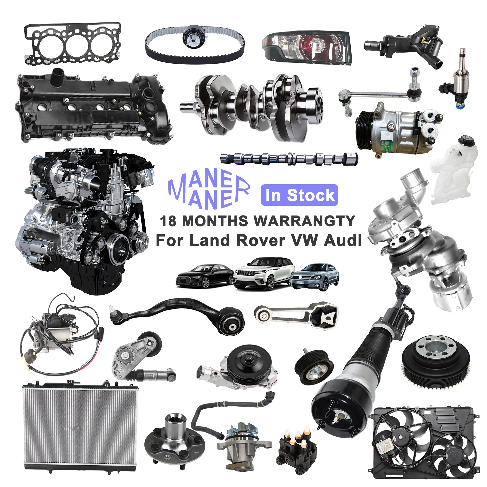 MANER Auto Parts Engine Assembly for Audi VW Land Rover Evoque BMW BENZ 2.0L TSI BPJ EA888 CDN CNC EA111 DPF CDZ