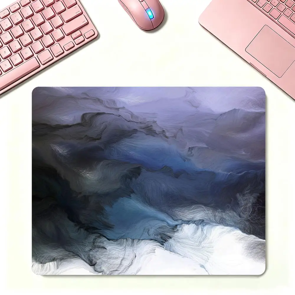 Grey tone cloud mountain artwork table mat game card pad laptop  bedroom learning office desktop games large size mousepad