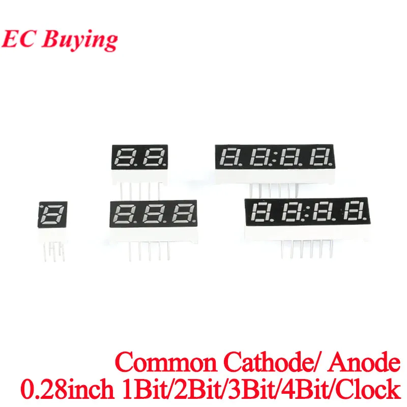 

5pcs 0.28 Inch Digital Tube LED Display 1Bit 2Bit 3Bit 4Bit Display Common Anode / Cathode 0.28" 7 Segment Led Display Board