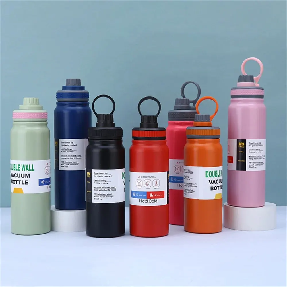 600ML/800ML Outdoor Thermos Portable Kettle Water Bottle with Tea Filter 304 Stainless Steel Thermal Cup Leak-proof Flask Sports