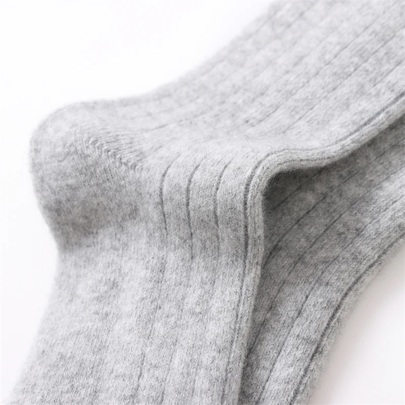 جودة عالية 100% الكشمير النقي داخلي سميك بلون المرأة شتاء دافئ محبوك لينة الرجال والنساء منتصف جوارب أنبوبية 37*43 #3