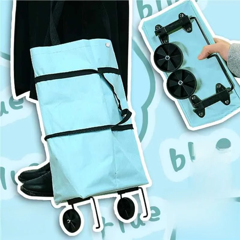 ポータブル折りたたみ式ショッピングカート軽量野菜購入用手引きカート家庭用頑丈なステンレス製トロリー