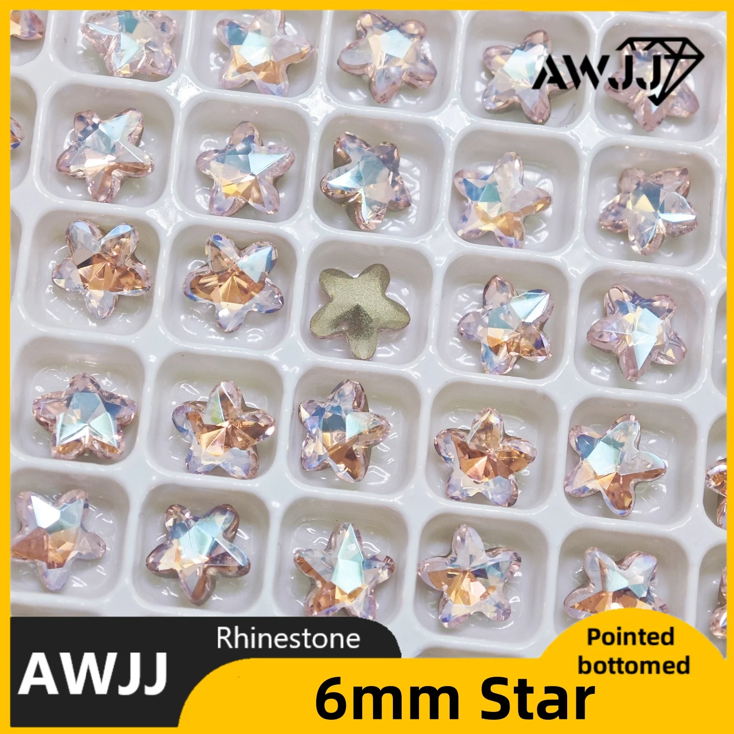 Różowe z Białym Kroplowym Sercem Motyl Wielościenne Szpiczaste Ozdobne Kamienie Szlachetne Uniwersalne Błyszczące Akcesoria do Paznokci