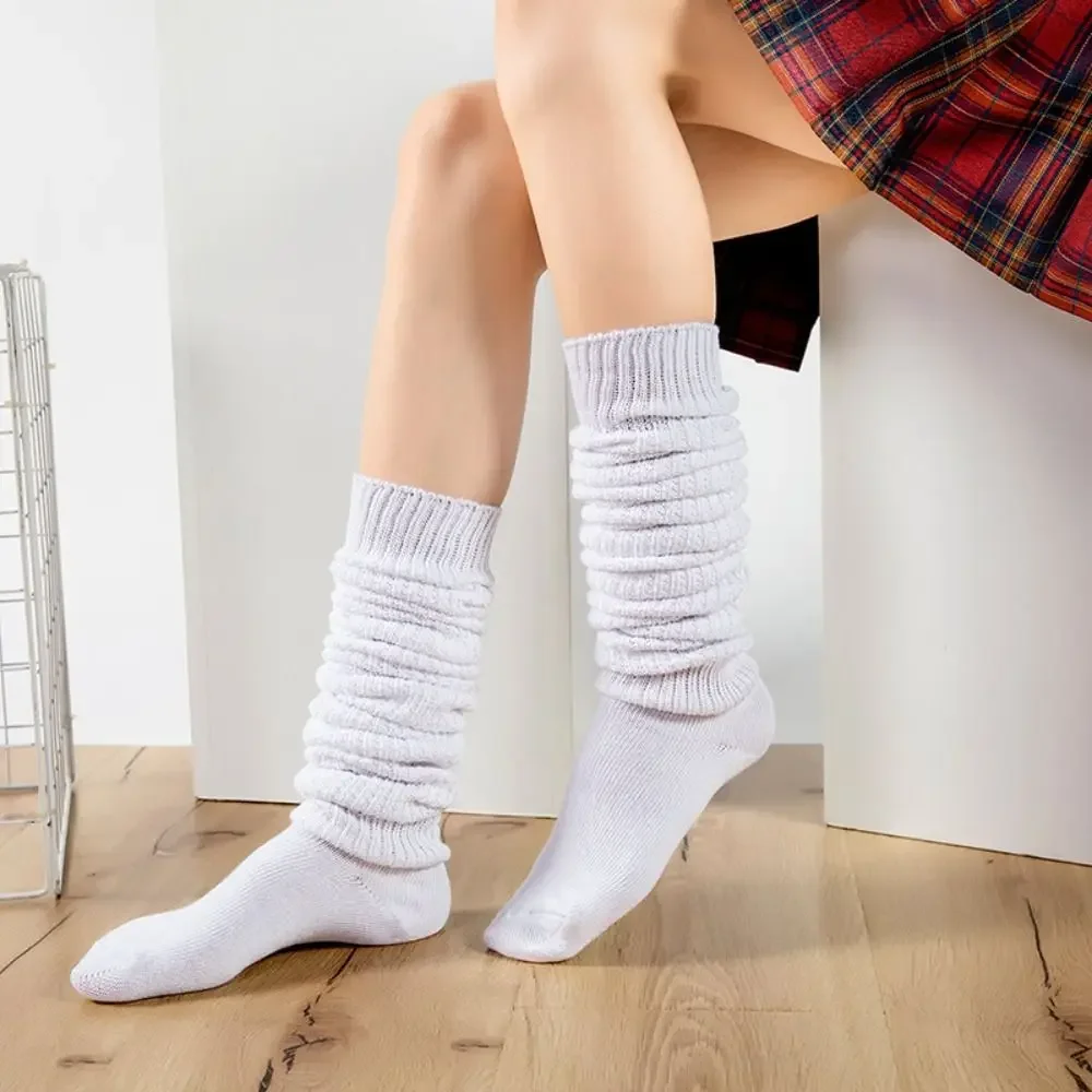 A Pair Comfort 80/100/120/150cm Women Slouch Socks Loose Stylish Pile Pile Socks Elastic White Japanese JK Accessories for Girl