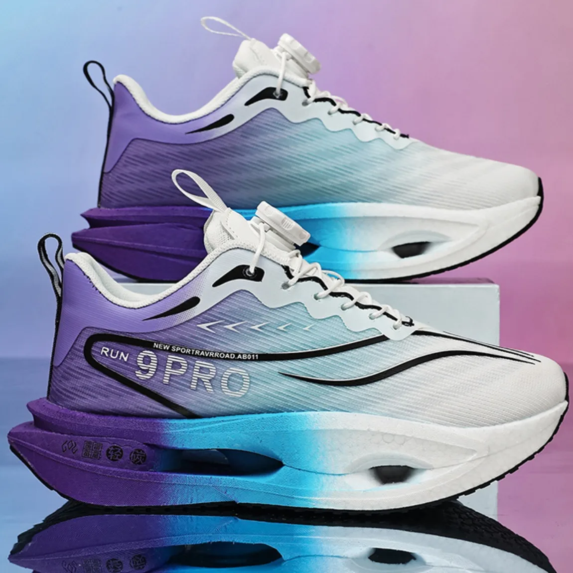 Carbon Plate Marathon Running Shoes Men Women Air Cushion Breathable Lightweight Shock Absorbing Non Slip Athletic Sneakers