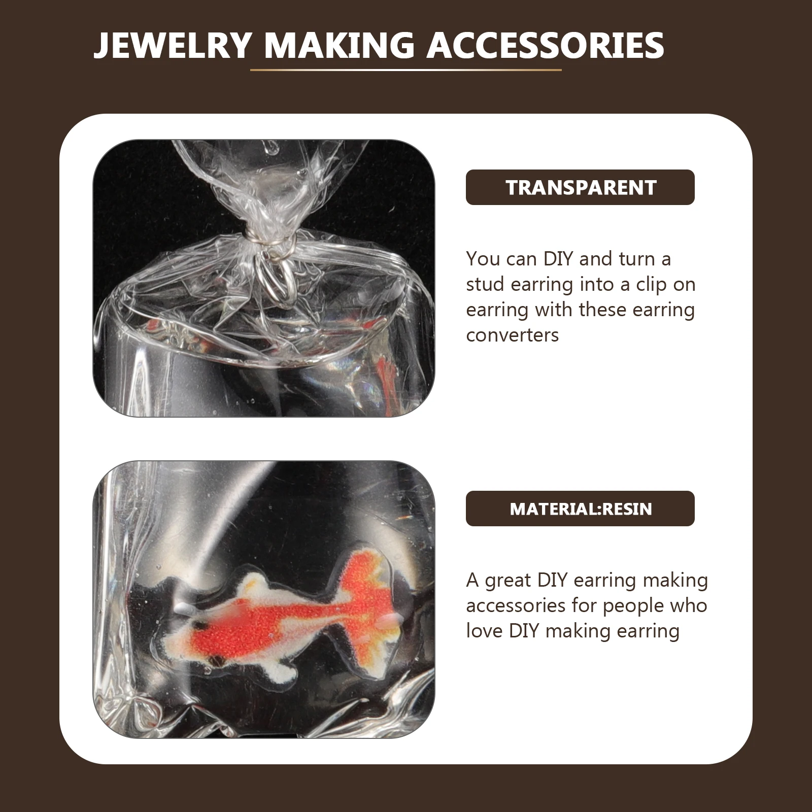 

10pcs Resin Goldfish Charms Jewelry Making Pendants For Earrings Bracelets Necklaces Crafts Durable Small Diy Keychain Charms