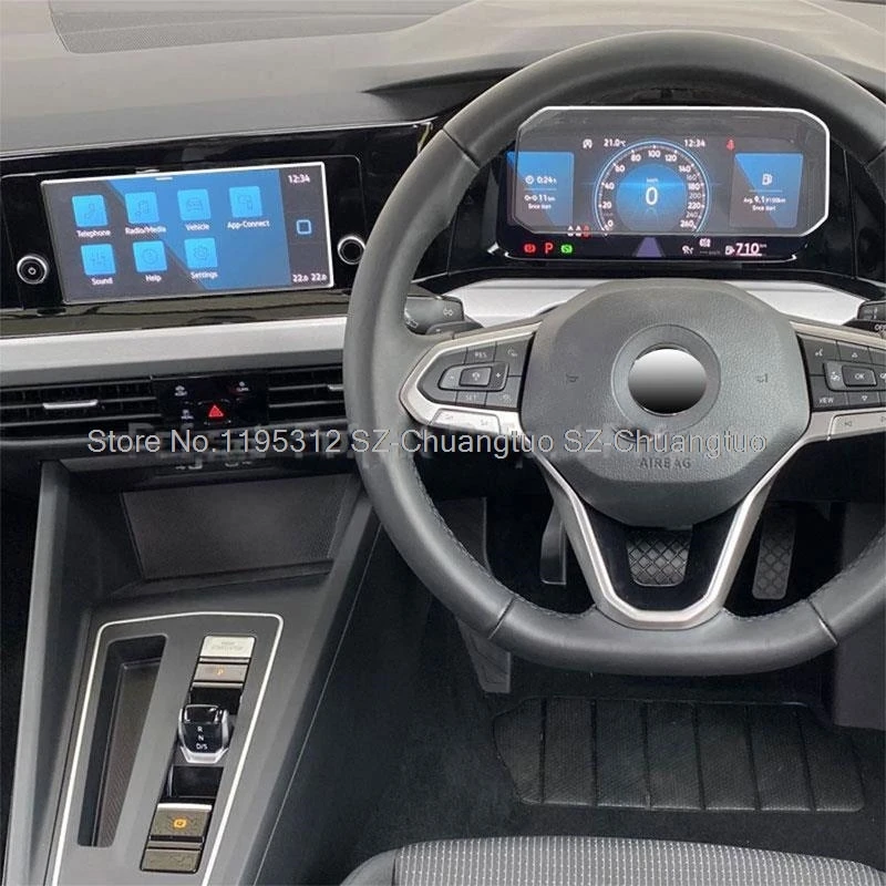 واقي للشاشة من الزجاج المقسى لـ Volkawagen VW Golf MK8 2022 نظام ملاحة GPS للسيارة ولوحة القيادة ملصق حماية طبقة رقيقة واقية #1