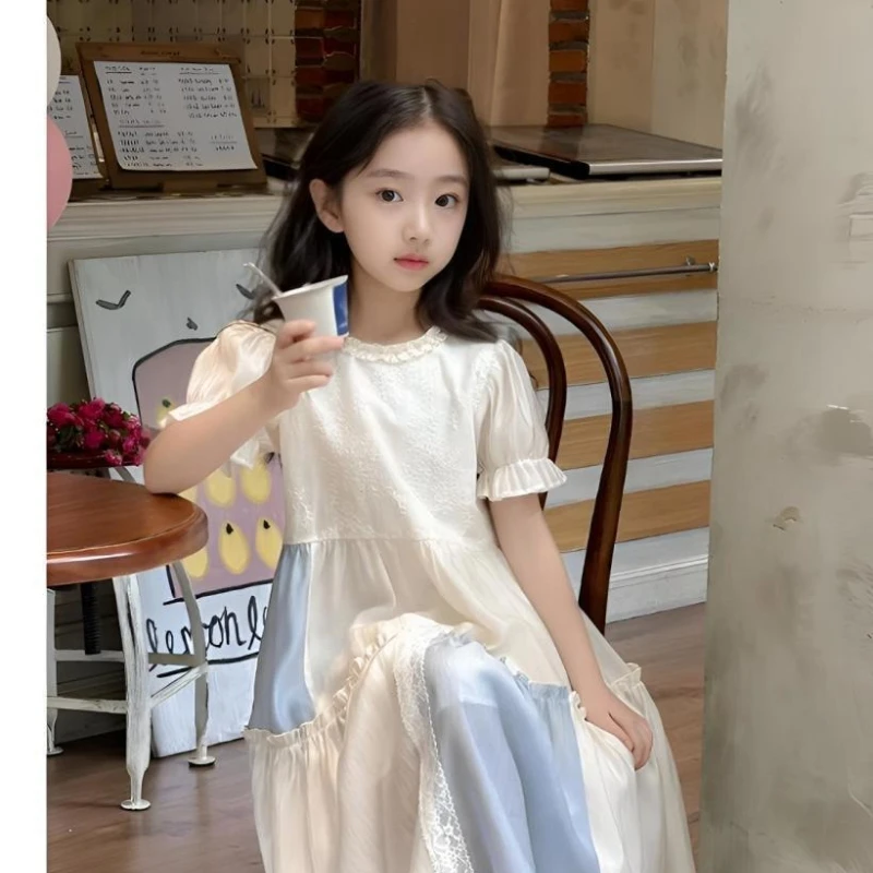 

Детские платья для девочек: белое кружевное платье с пышными рукавами для свадьбы, вечеринки, карнавала. Весна-осень. Размеры на 4, 6, 10 лет.