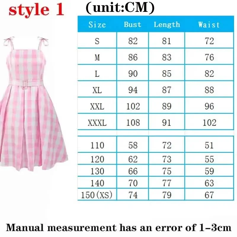 MN1 Movie Barbi Cosplay Costume for Women Margot Robbie Barbi Pink Dress Halloween Barbi Princess Outfits for Girls Women R9*Jy