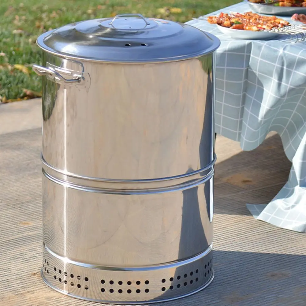 

Portable Charcoal Grill for Outdoor BBQ, 360° Smoke, Ideal for Camping, Picnic, and Backyard Cooking