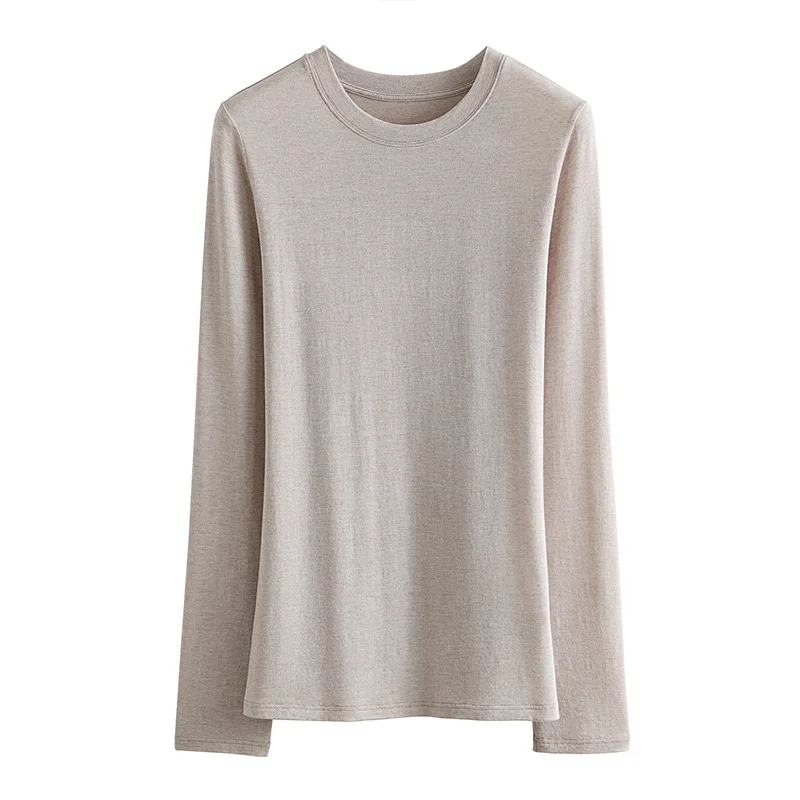 

New Milk Protein Cashmere Beauty T-shirt Thermal Underwear Woman Long Sleeve Top Women's Undershirt Female Body Warmer Ladies