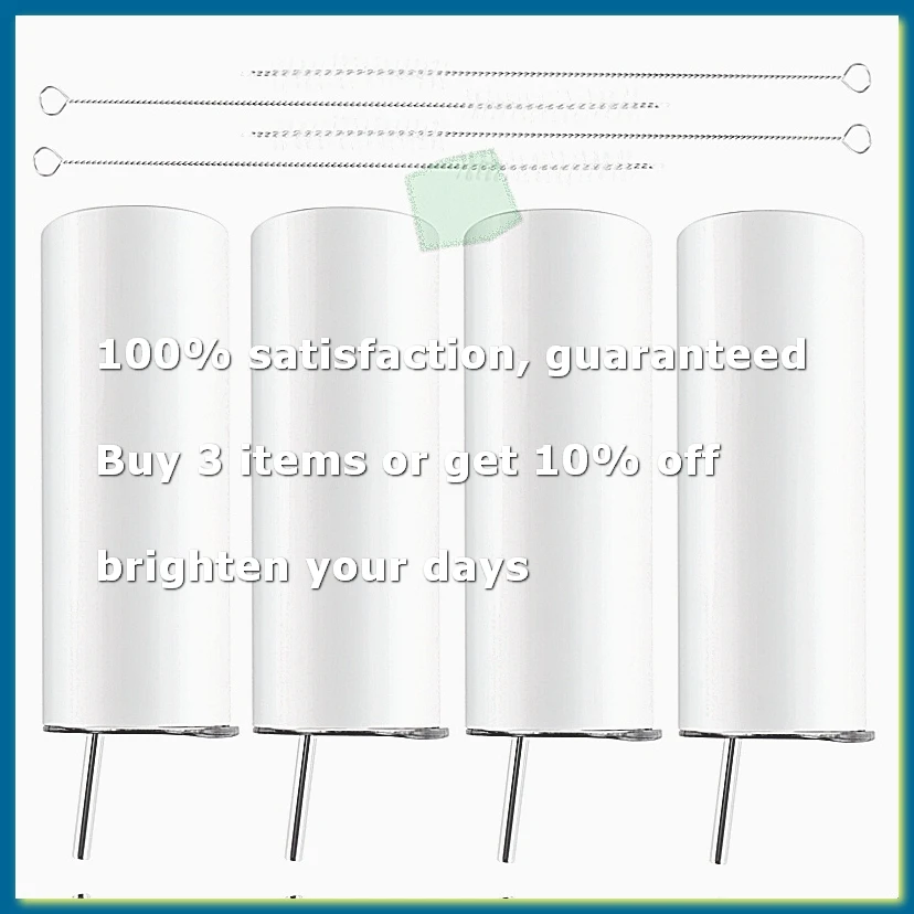 ●Sublimation Tumblers 20 Oz Skinny Straight,Stainless Steel Sublimation Blanks Skinny Tumbler,with Lid and Straw,4 Pack