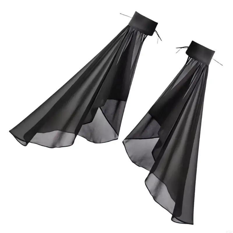 Women Bishop Sleeve قابلة للفصل الأزمات الشفافة لثوب الزفاف فستان H7ef