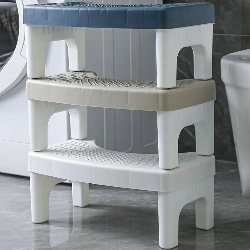 Foot Stool for Toilet Ergonomic Toilet Foot with Anti-slip Texture Wide Base for Pregnancy Elderly Waterproof Bath for Versatile
