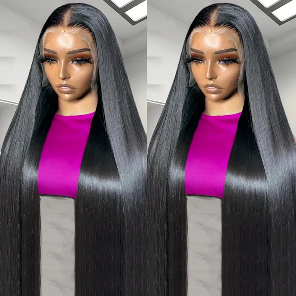 40 Inch HD Lace Front Human Hair Wigs Straight 13x4 13x6 Transparent Lace Frontal Human Hair Wigs PrePlucked Lace Wigs For Women