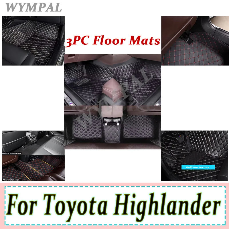 

Роскошные автомобильные коврики для Toyota Highlander Seven Seats 2015 2016 2017 2018-2021, пользовательские автомобильные подушечки для ног, полные аксессуары для интерьера