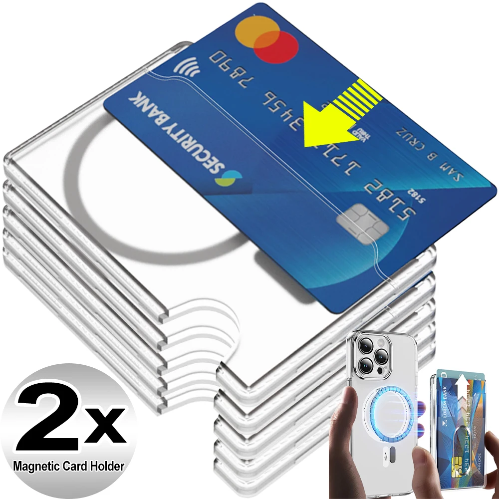

1/2PCS Multifunctional Magnetic Card Wallet Holder Support for Magsafe Wireless Charging Phone Card Holders for IPhone Samsung