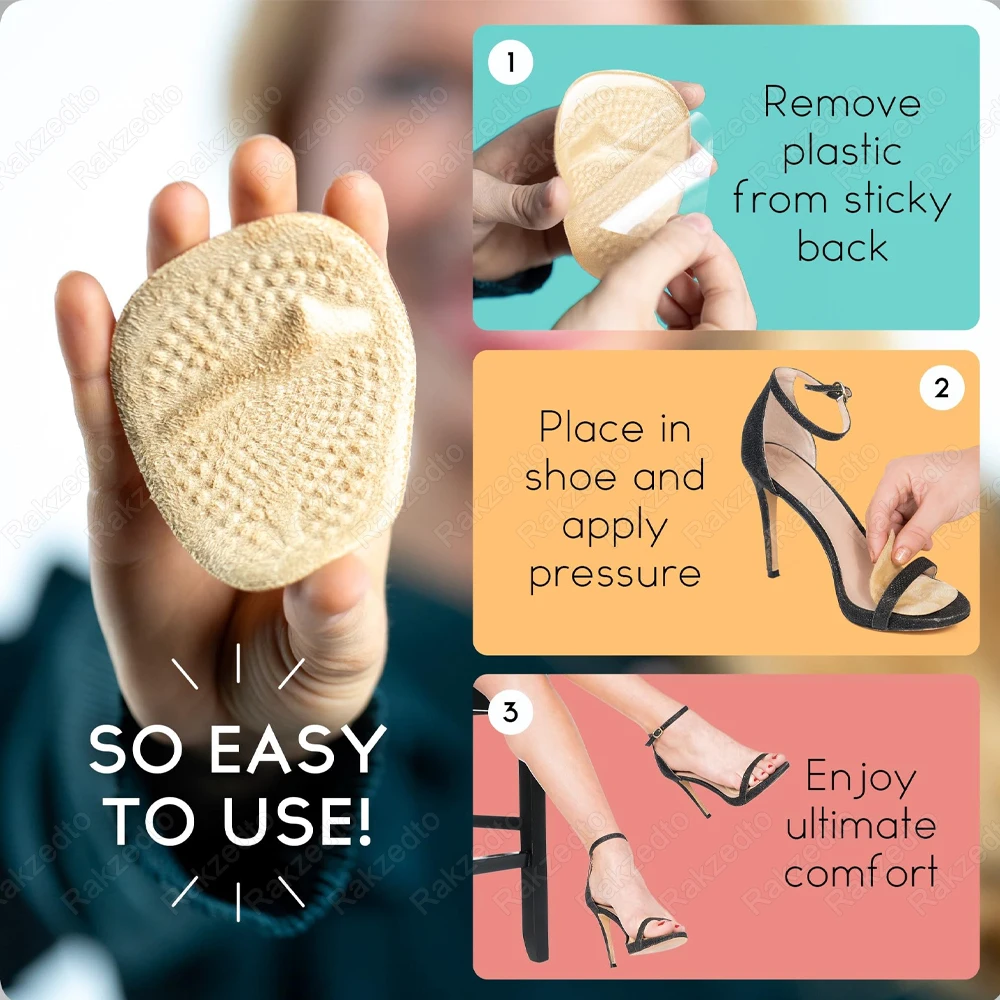 6Pcs Silicone Forefoot Pads for Women's High Heels - Non-Slip Gel - usage example
