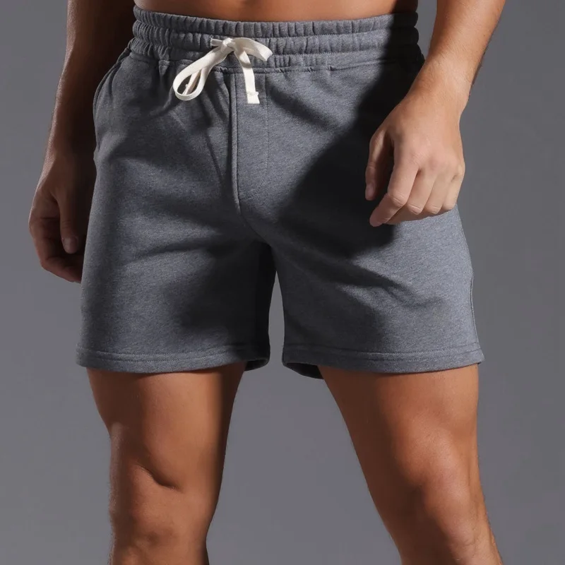 

Fitness Sports Shorts for Men Summer American Cotton Gray Running Training Leisure Stretch Squat Three-quarter Pants for Men