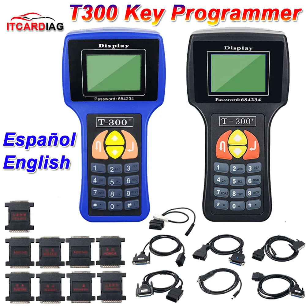 T-300 V22.9 Professional T Code Auto Key Programmer  T300 Key Maker Auto Transponder Support Multi Brand Cars English or Spanish