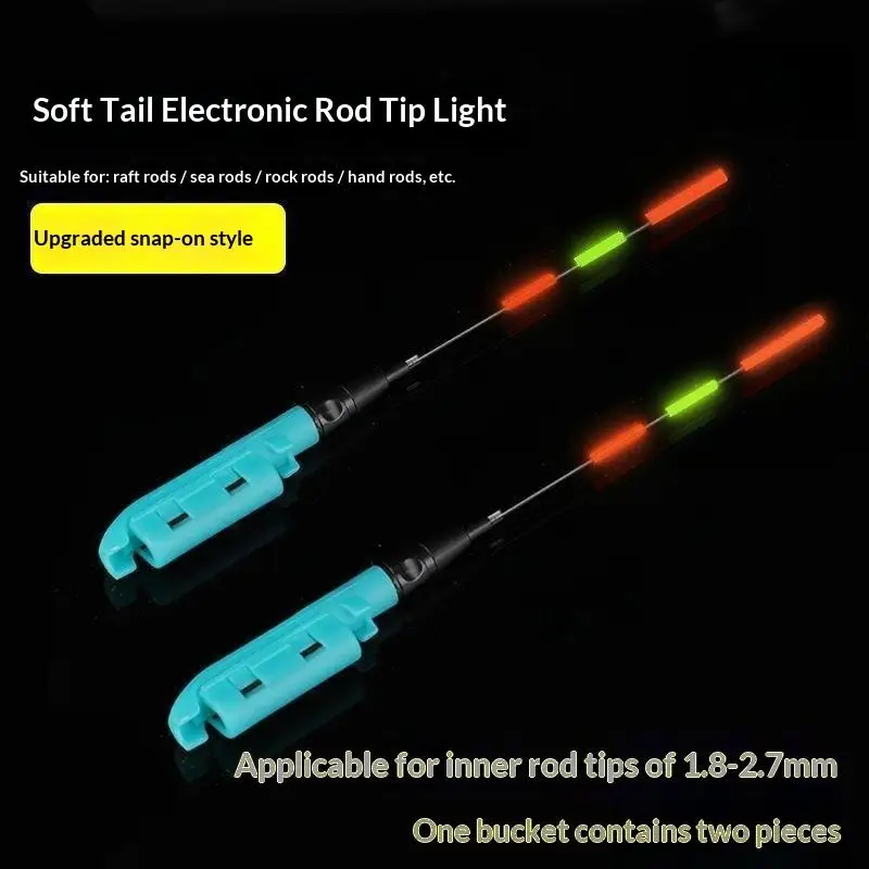 Wasserdichter, abnehmbarer, leuchtender LED-Angelstab, 2 Stück, leuchtender Stangen- und Posenlicht für Angler, Nachtangeln – Detail 1